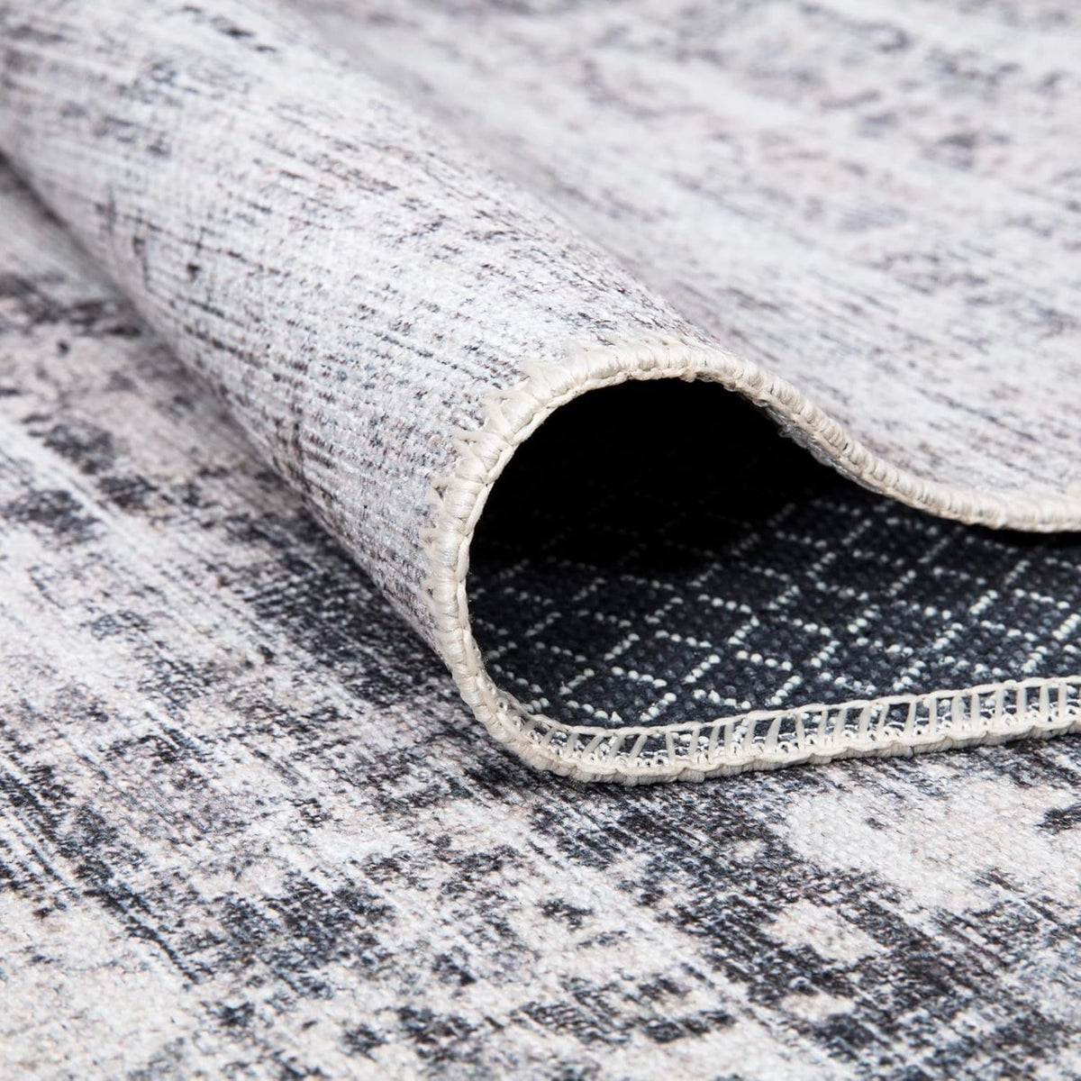 Bloom Rugs Washable Non-Slip 2' x 3' Rug - Gray/Charcoal/Blue Modern Abstract Area Rug for Living
