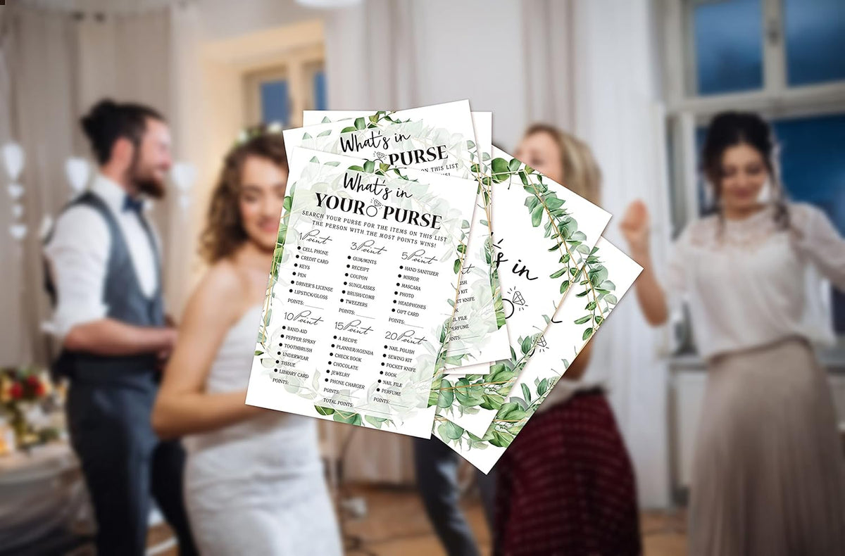 Bridal Shower Game Cards, Tropical Jungle Theme Engagement Party Cards for Wedding, Set of 30