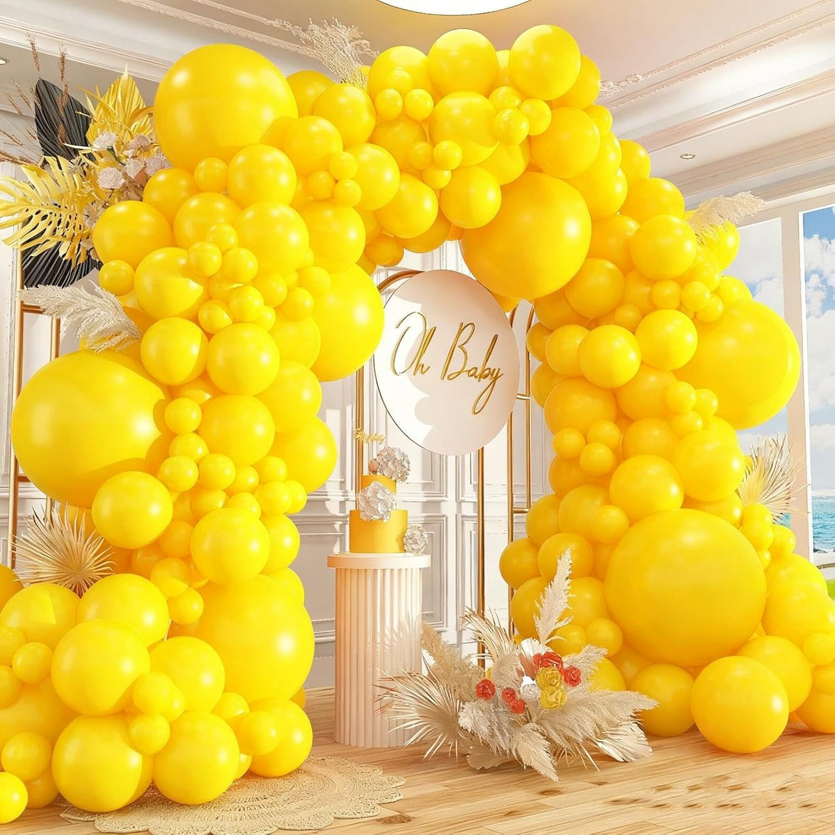 412pcs Yellow Balloon Garland Arch Kit 18 12 10 5 Inch Different Sizes Matte Latex Balloons for