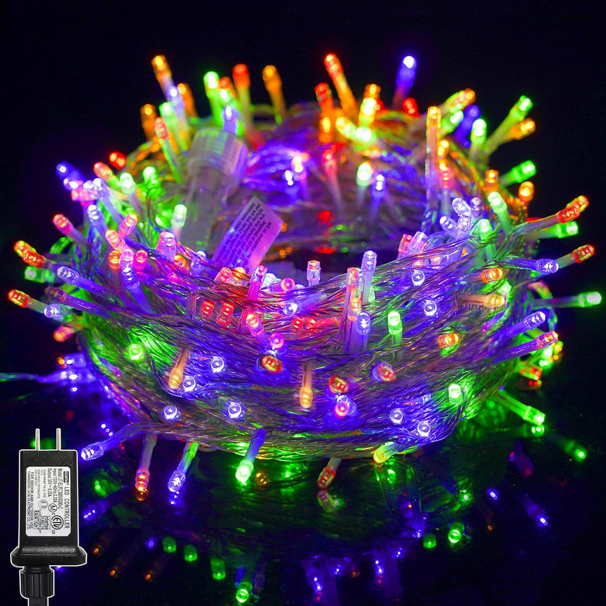 LJLNION 300 LED String Lights Outdoor Indoor, Extra Long 98.5FT Christmas Lights, 8 Lighting Modes