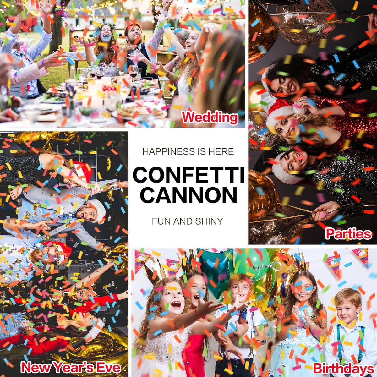 Confetti Cannon Multicolor 12 Pack Biodegradable Confetti Popper Party Confetti Shooters12 Inch