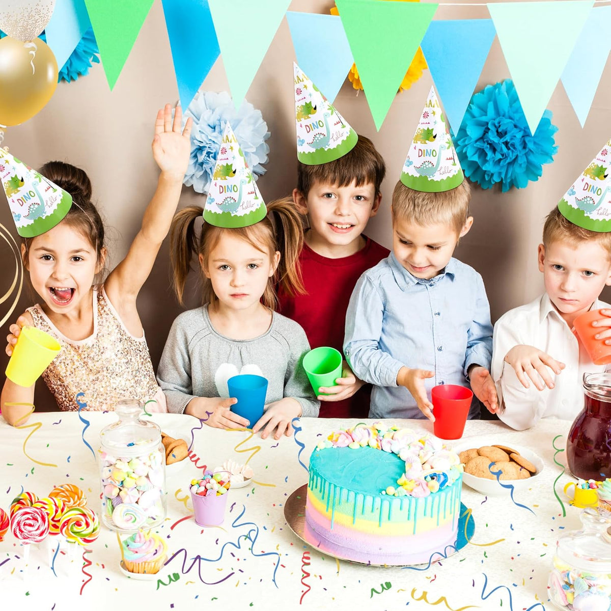 CANREVEL 12 PCS Party Hats for Kids and Adults, Party Headwear, Happy Birthday Hats, Birthday Party