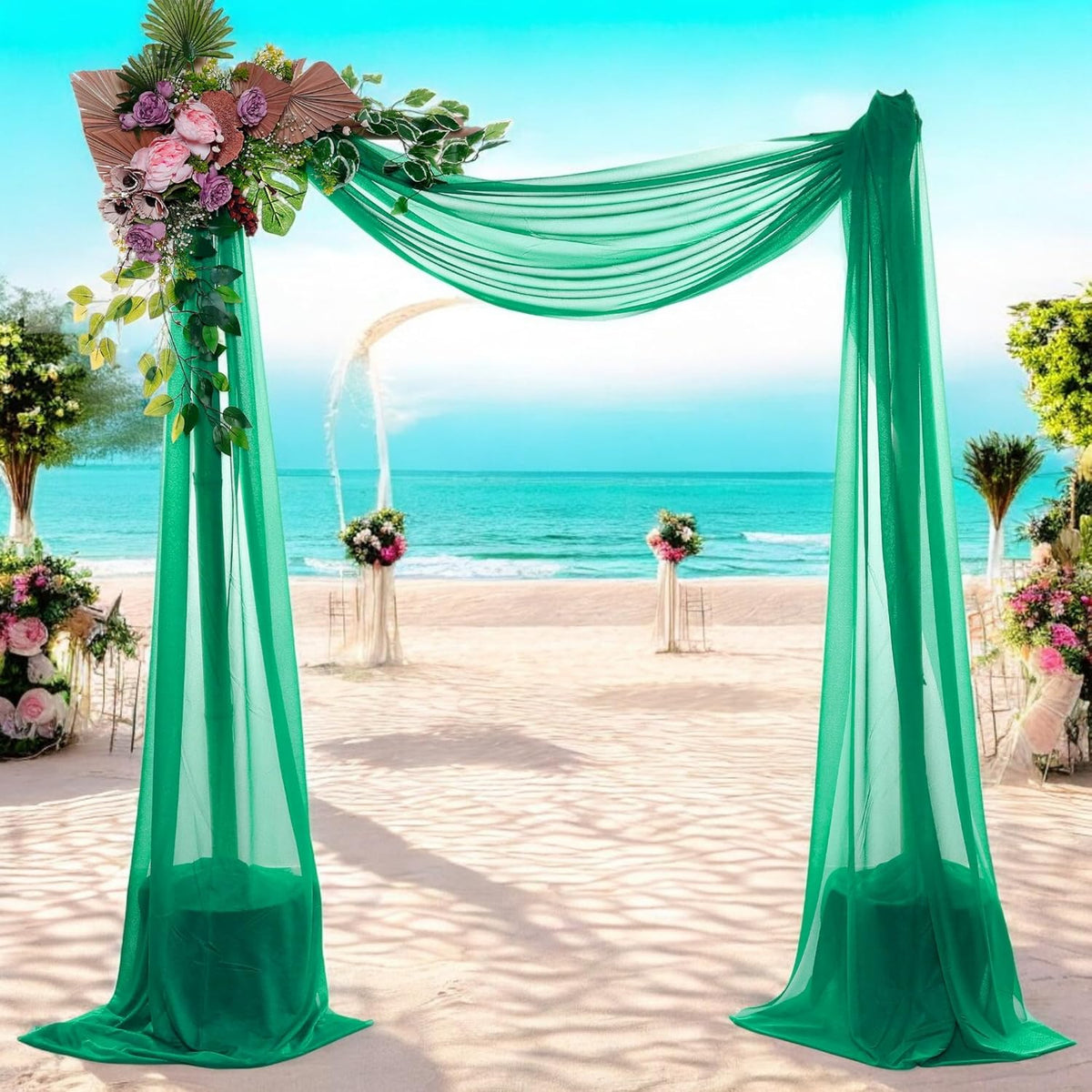 MDS Halloween Chiffon Draping Fabric - 1 Panel, 30" Wide x 40ft Long - Sheer Spooky Arbor & Canopy