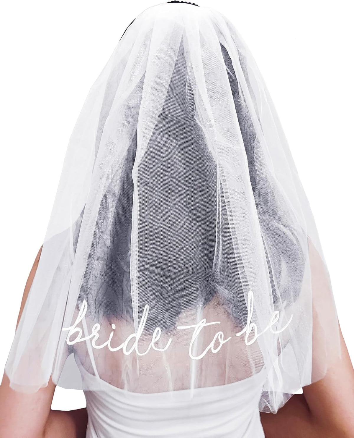 Bride To Be Embroidered Veil - Embroidered Veil for Bachelorette Party, Bach Party Favors