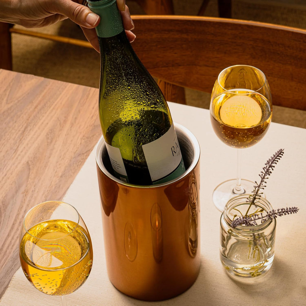 Wine Chiller for Bottles (Copper) - Champagne Bucket, Elegant Wine Bottle Chiller and Champagne