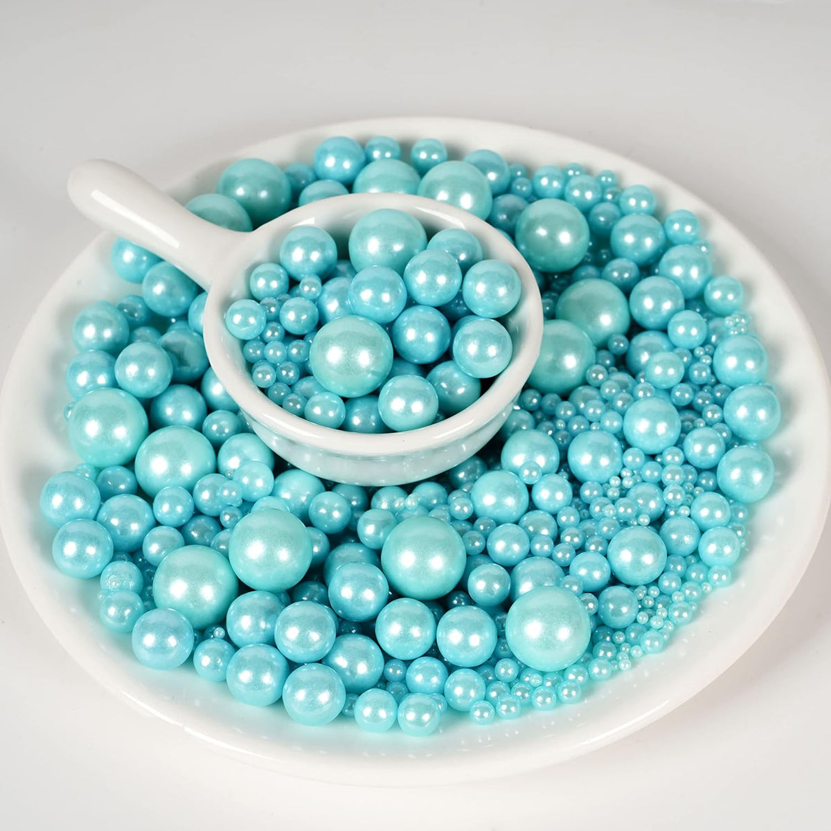 Kasvan Blue Pearl Sugar Sprinkles - Edible Candy Pearls 130g/4.58 Oz, Mix Size, Baking Cake