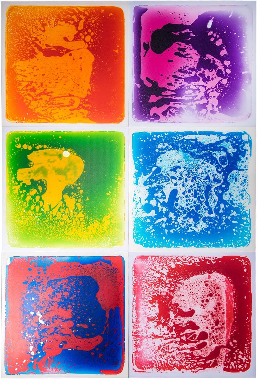Art3d 6-Tile Sensory Room Tile Multi-Color Exercise Mat Liquid Encased Floor Playmat Kids Play