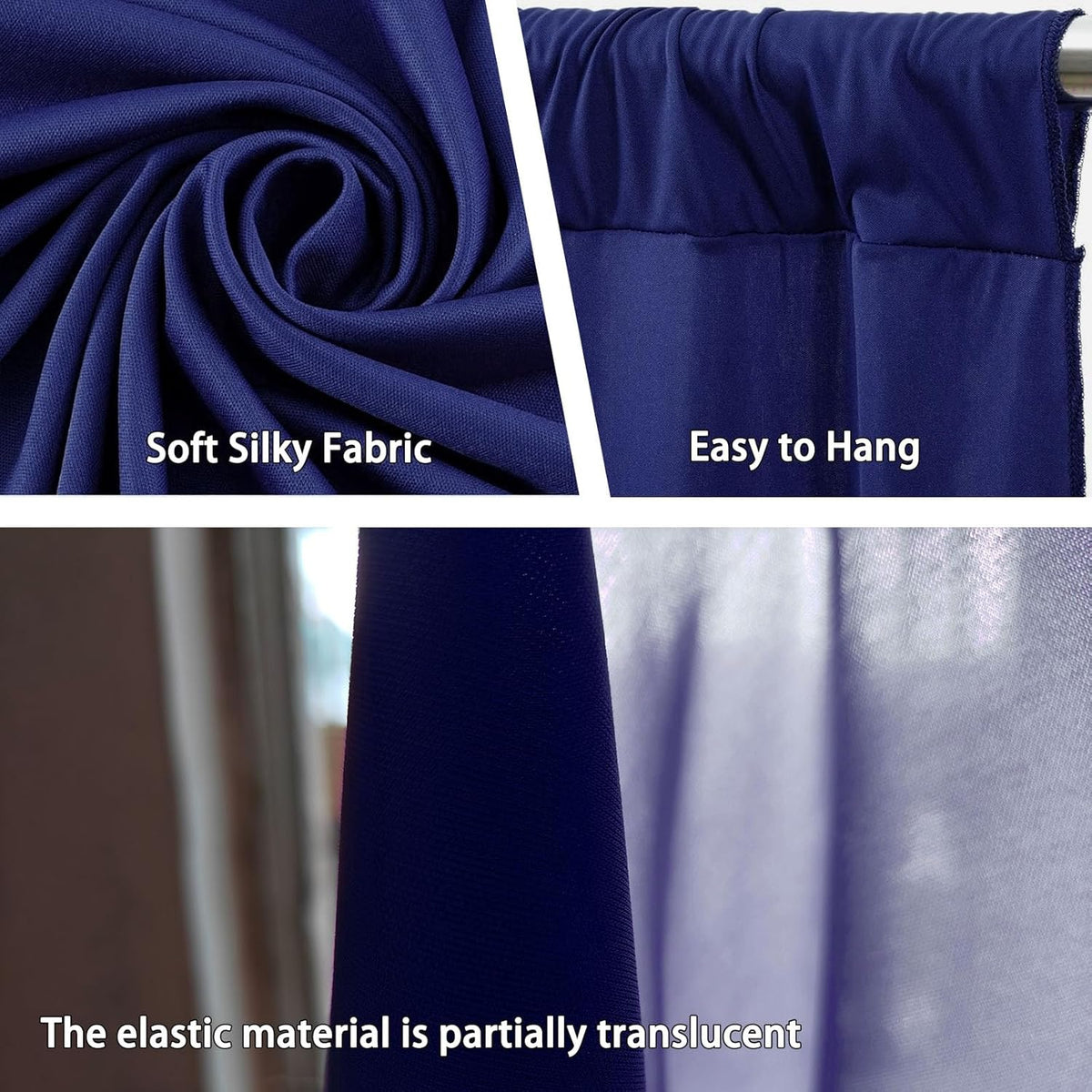 10 x 10 Feet Royal Blue Backdrop Curtain for Partie, Background Curtains for Photoshoot, Birthday