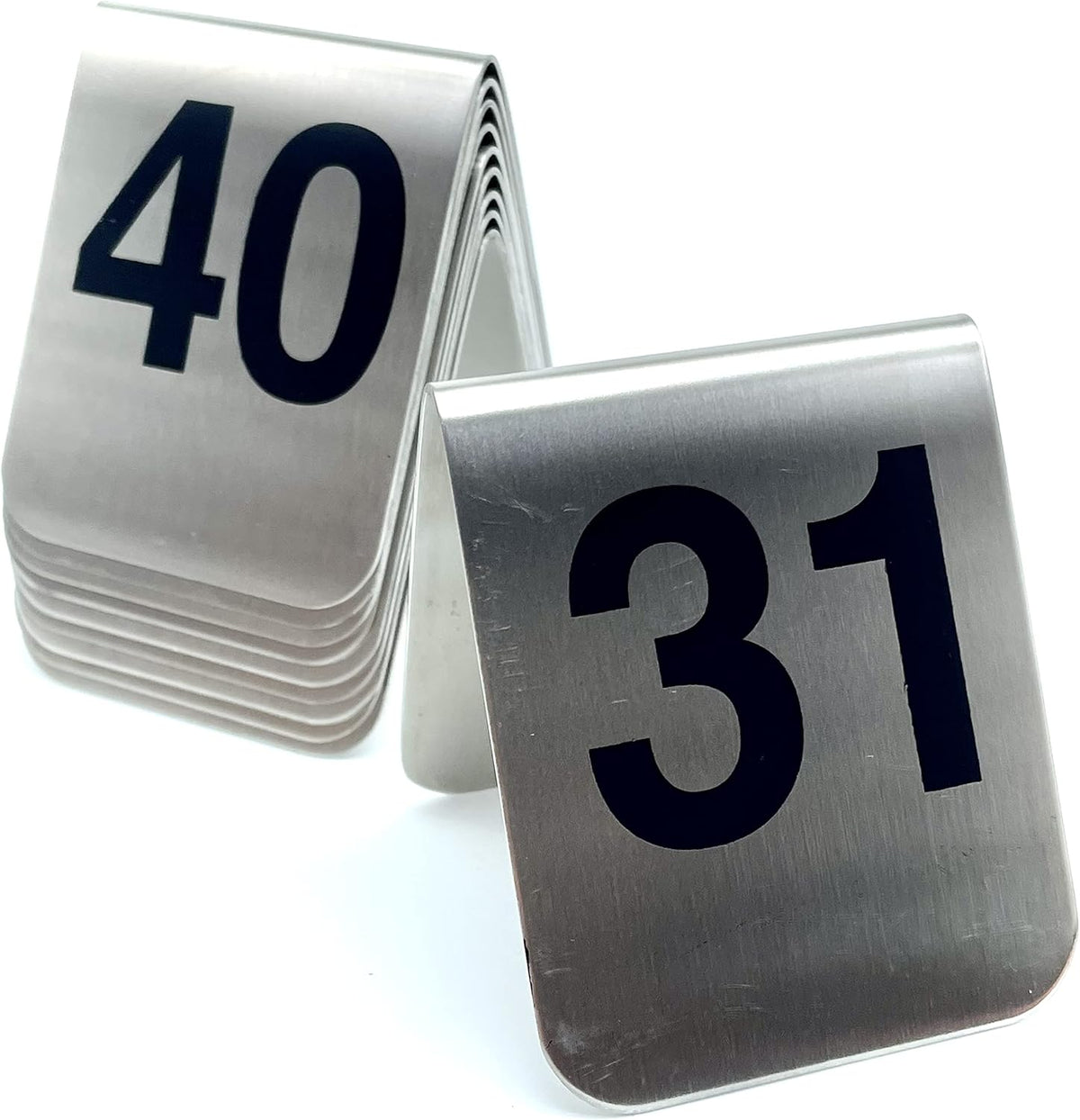 10 Pcs Metal Place Cards Stackable Tent Style Table Numbers，Place Card Holders for Celebration
