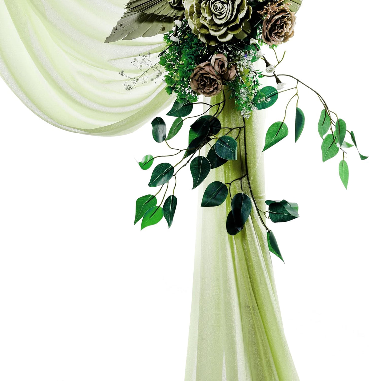 VDS Pack of 1 Panel (30 Inch X 20 Feet) Wedding Arch Draping Fabric Sheer Chiffon Fabric Drapery