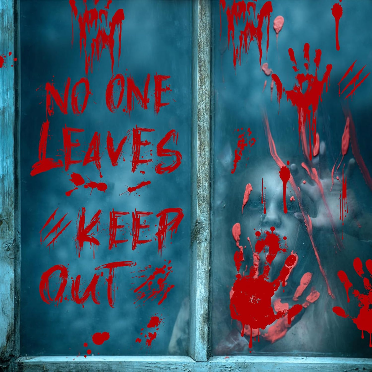 Halloween Bloody-Handprint-Footprints Floor Stickers, Scary Halloween Party Indoor/Outdoor