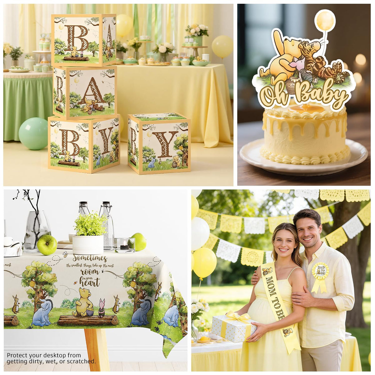 Wellspar 336PCS Bear Baby Shower Decorations Neutral Party Set 25 Guests