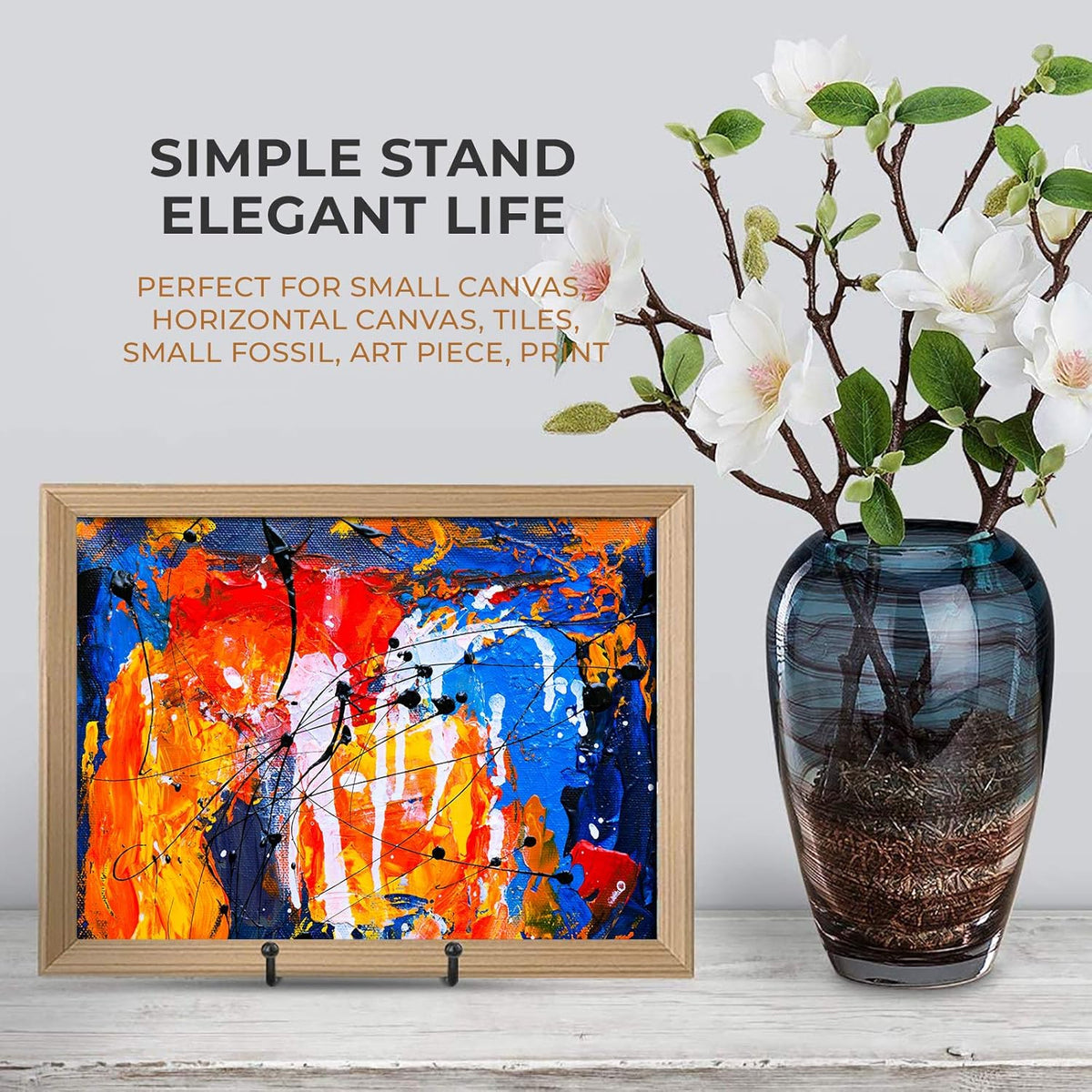 TR-LIFE Plate Stands for Display - 4.5 Inch Plate Holder Display Stand + Metal Frame Holder Stand