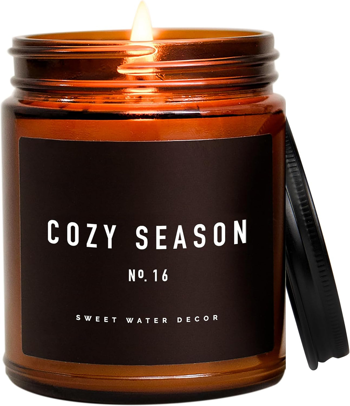 Sweet Water Decor Cozy Season Soy Candles - Fall Candles with Woods, Warm Spice, and Citrus Scent