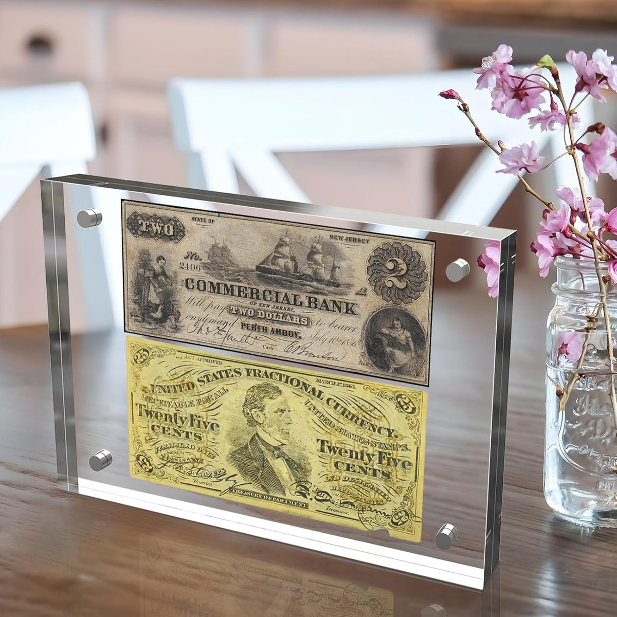 4x6 Inches Acrylic Picture Frames 3 Pack, Double Sided Magnetic Photo Frames,Free Standing on Desk
