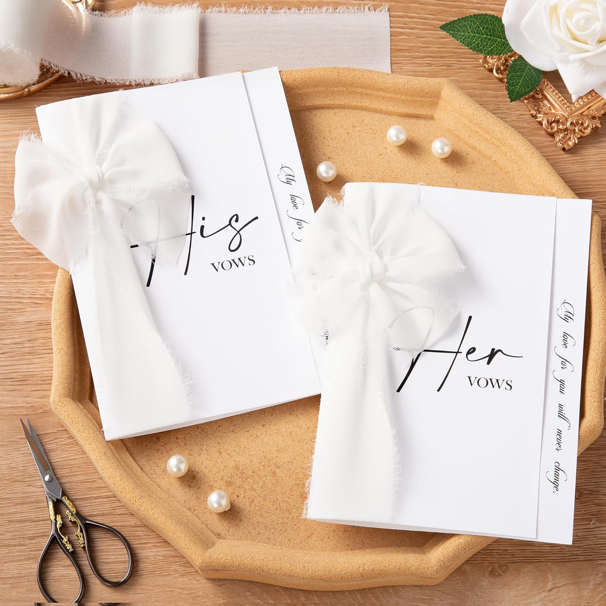DORIS HOME Ivory Chiffon Ribbon for Flower Bouquet, 2" x21Yd Fabric Ribbon for Gift Wrapping