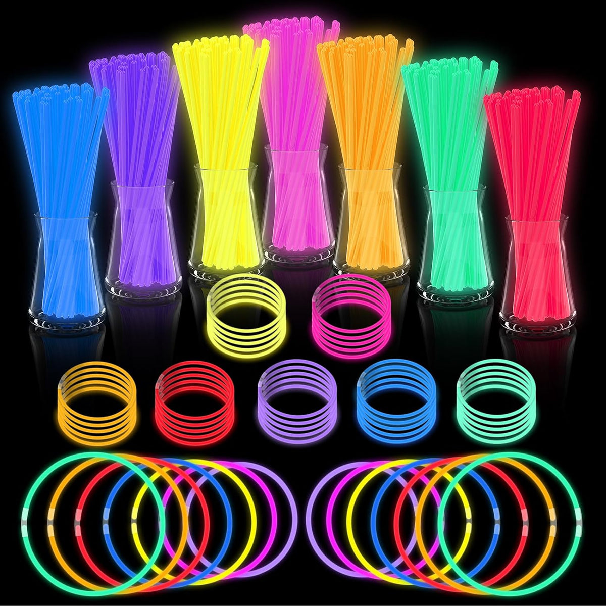 Halloween Glow Sticks Bulk Party Pack- Ultra Bright 500pk Glow in the Dark Party Favors, Glow