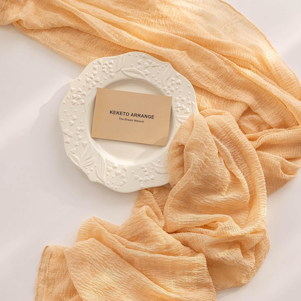6pcs Deep Beige Cheesecloth Table Runner Rustic Boho Gauze 120 Inch 10 FT Cheese Cloth for Wedding