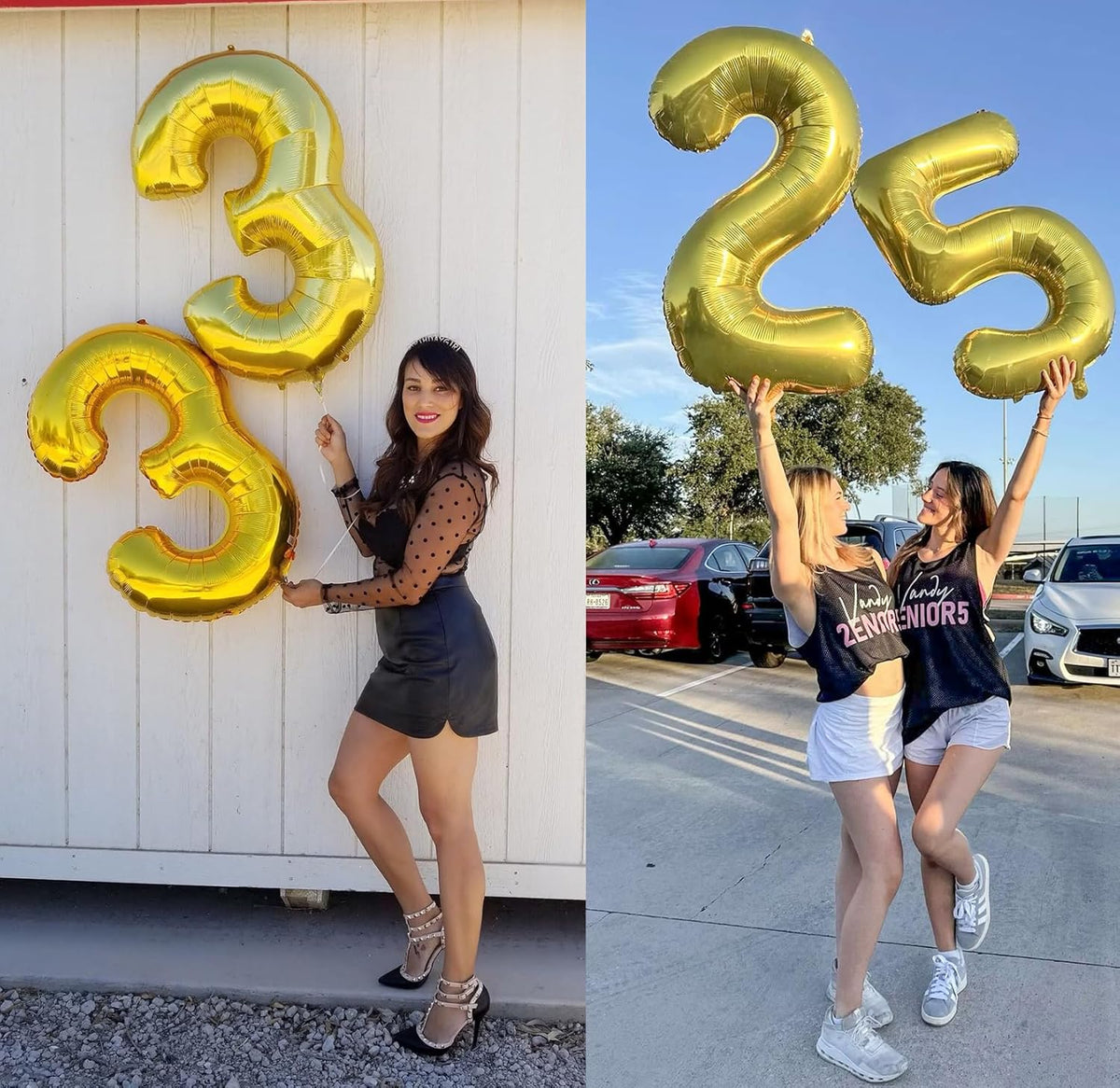 Jumbo Number 3 Balloon 40 Inch, Gold Mylar Foil Number Three Balloons for Boy Girl 3 13 23 33