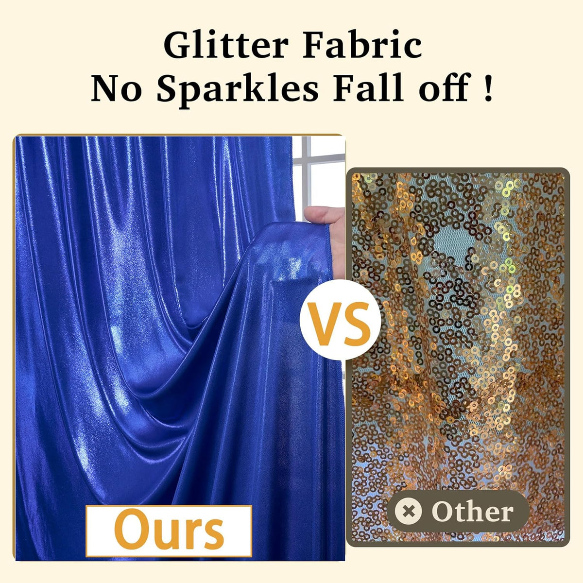 10x10 ft Royal Blue Sequin Backdrop Curtain Panels for Parties, Wrinkle Free Glitter Photo Backdrop