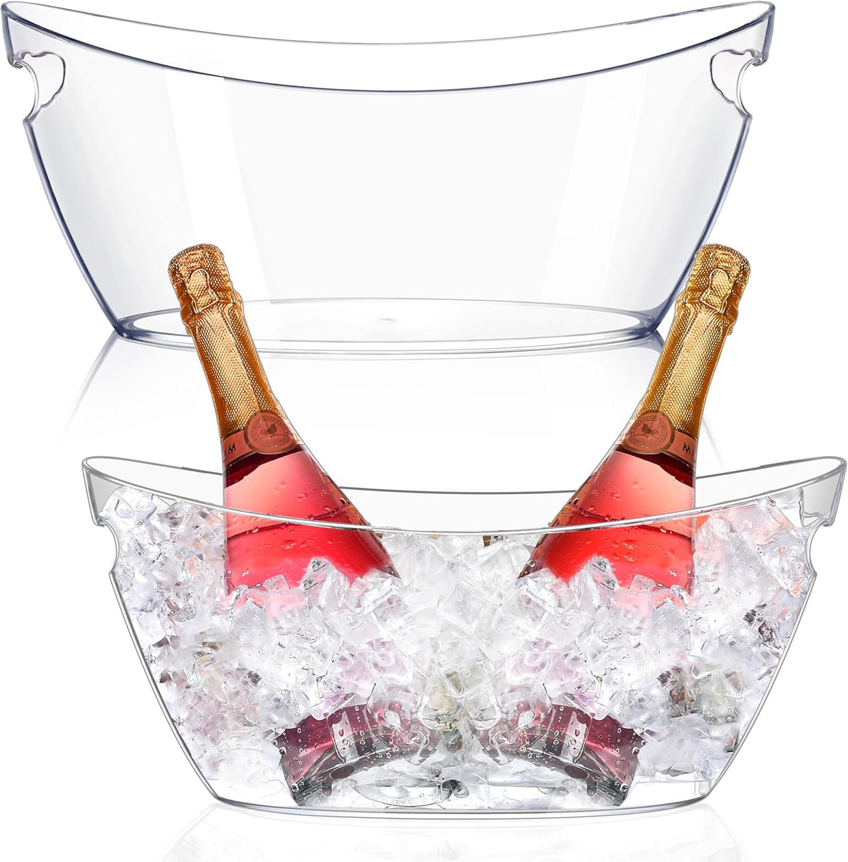 Ice Buckets for Parties (5.5L) 2pcs Ice Buckets, Clear Acrylic Champagne Bucket, Drinks Beverage
