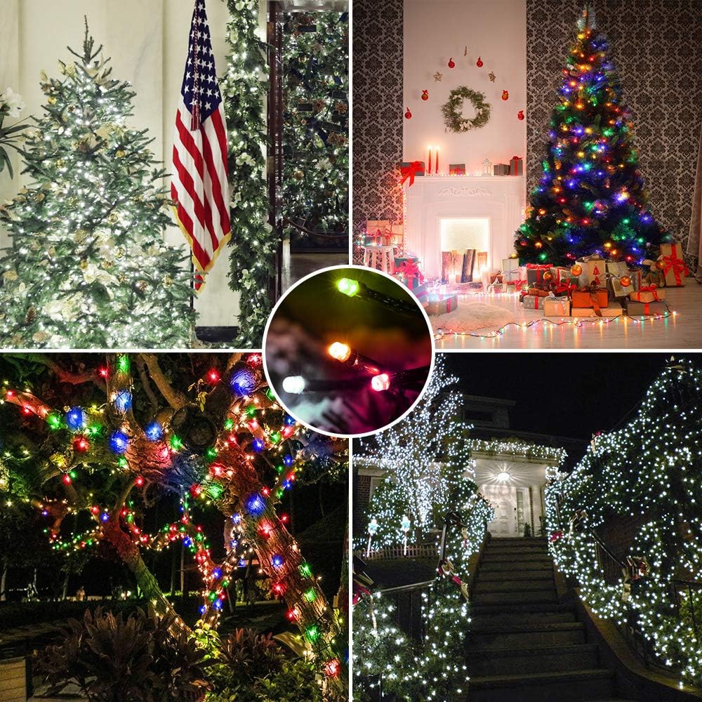 BrizLabs Color Changing Christmas Lights, 180ft 500 LED with Remote, 11 Modes Cool White & Colored