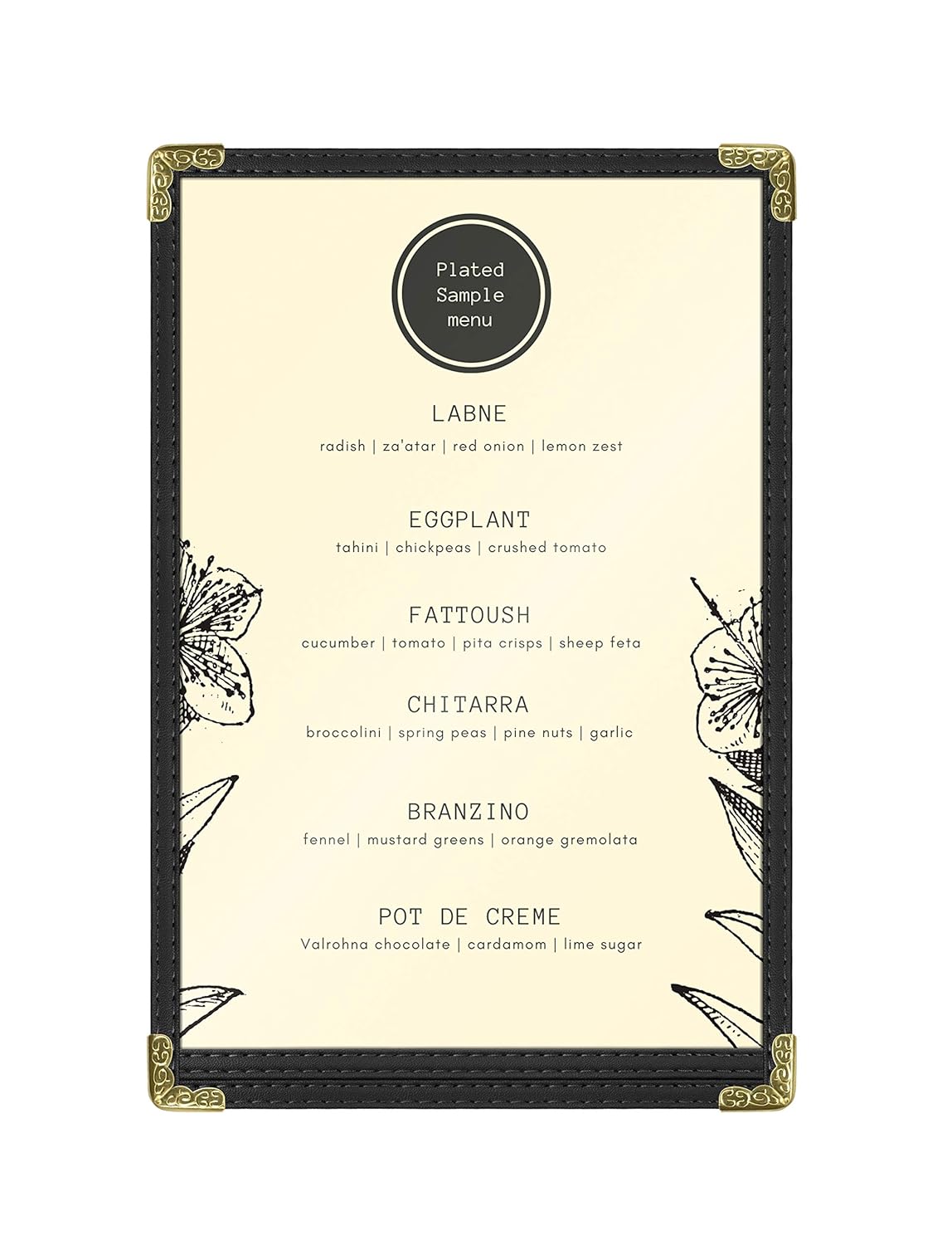 Goodsmart Restaurant Menu Covers – 25 Pack Black 2-View, Top-Loading Menu Holders, Vinyl & Plastic