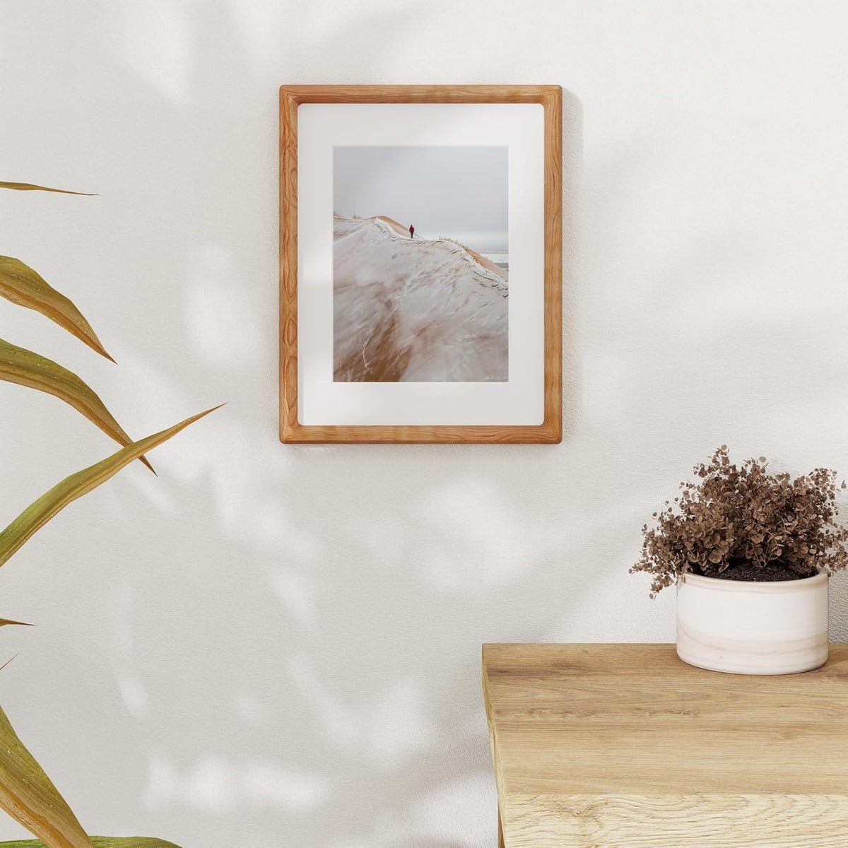 8.5x11 Picture Frame USA-Sourced Natural Cherry Wood Solid Original Wood Photo Frame Rounded Corner