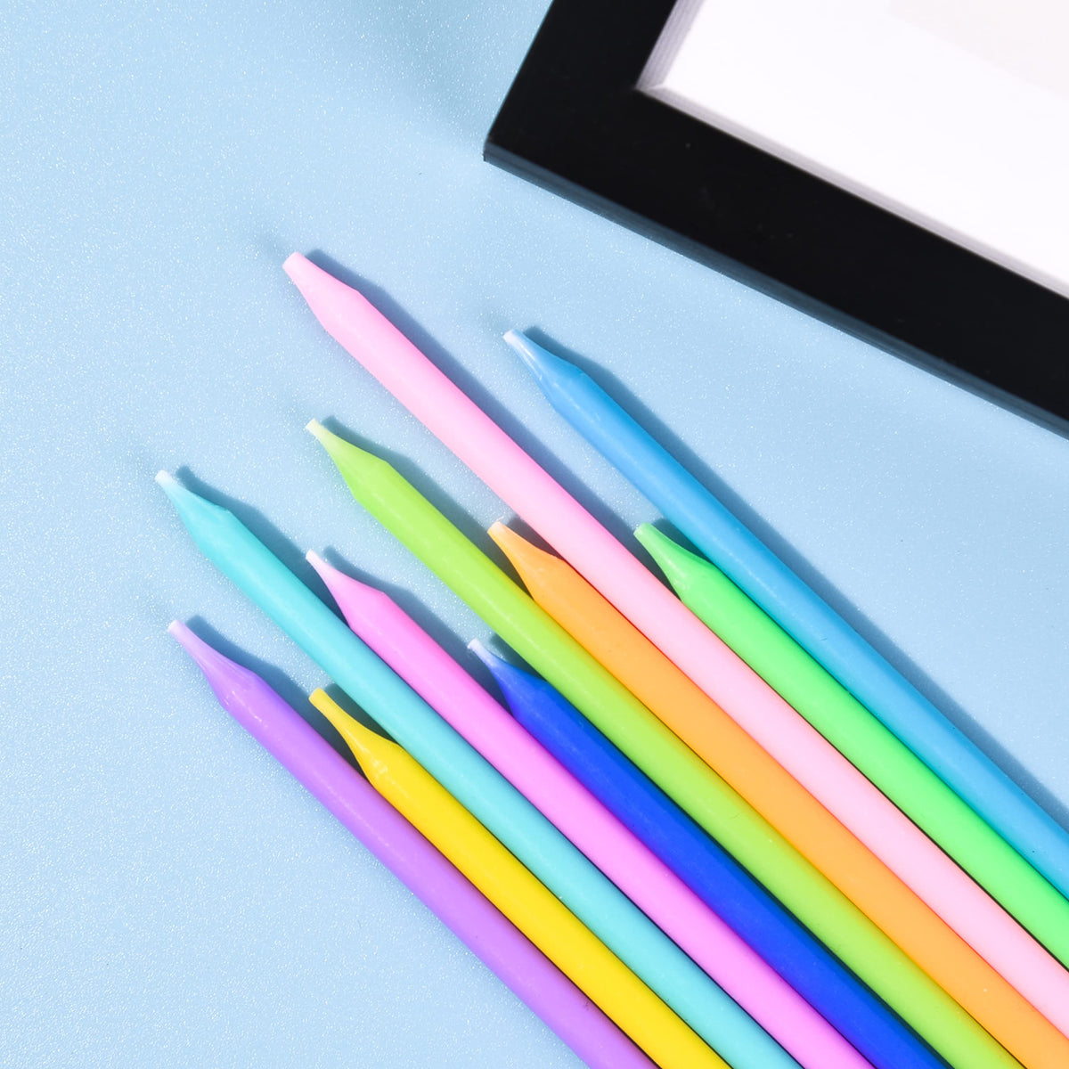 PHD CAKE 40-Count Rainbow Long Thin Birthday Candles, Cake Candles, Birthday Parties, Wedding