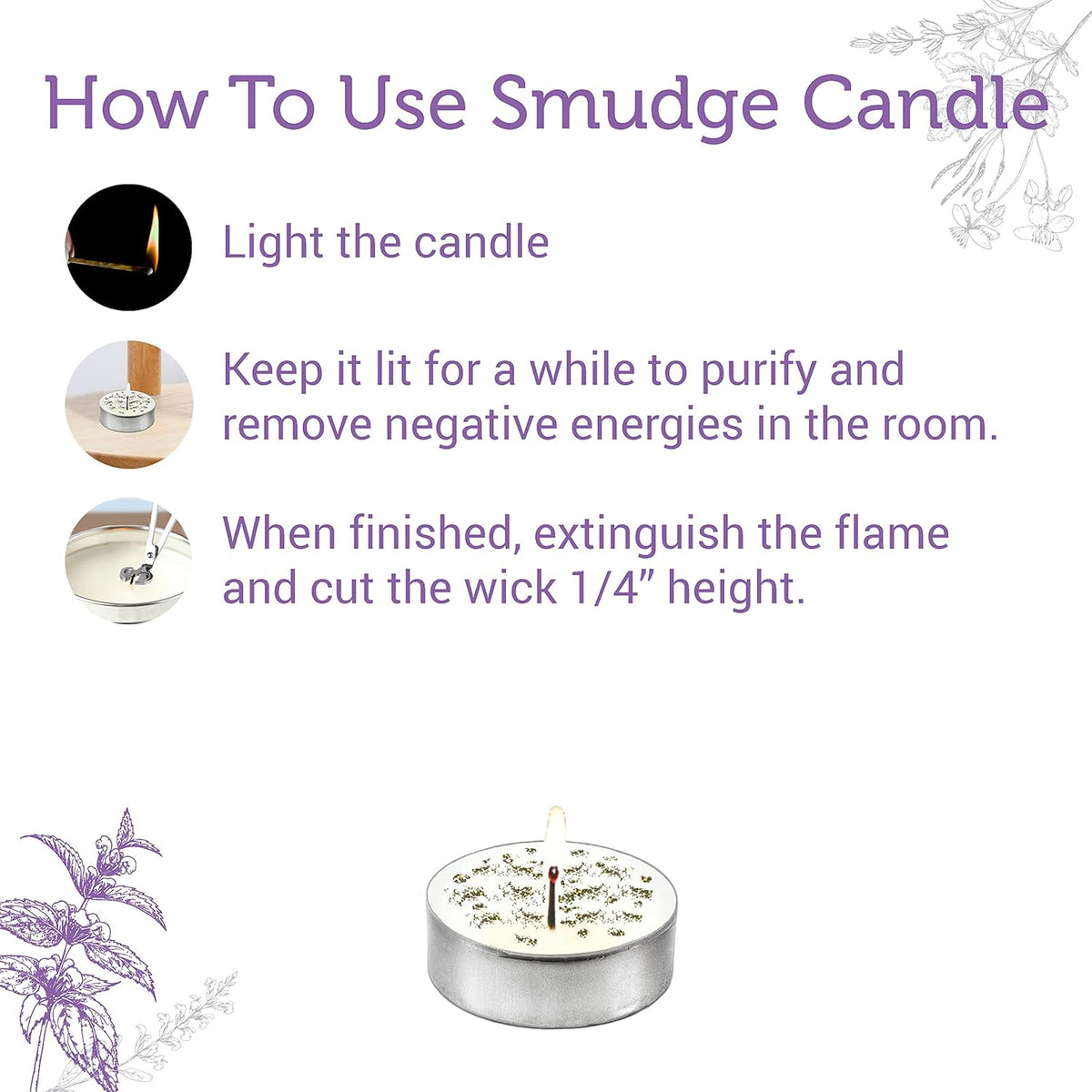 SOUL STICKS 12 Pack Little Smudgies Tealight Candles Smudge Candle for Cleansing House, Meditation