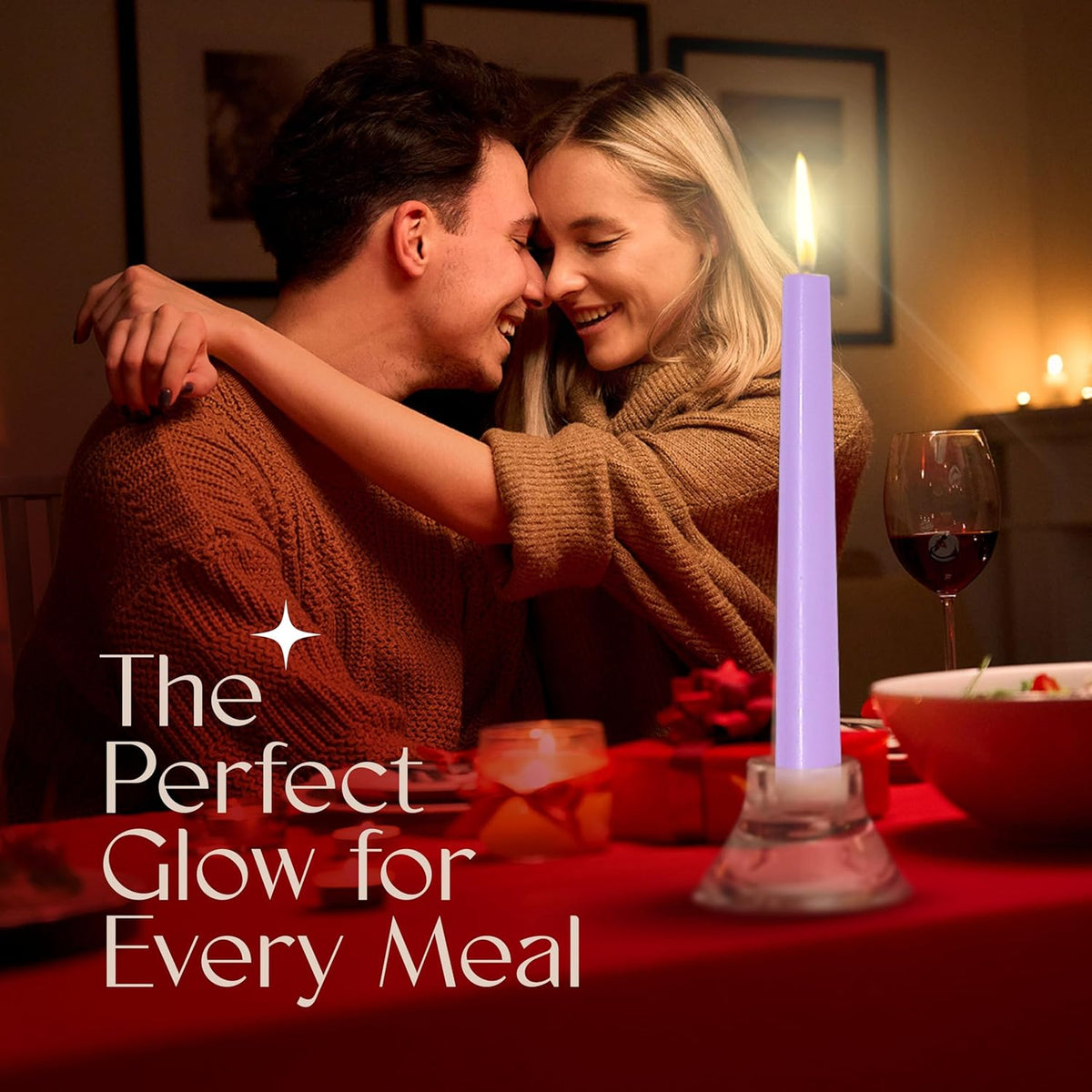 Leor & Lair Light Purple Candlesticks - 4 Pack 10" Long Candles - Unscented Long Burning Purple