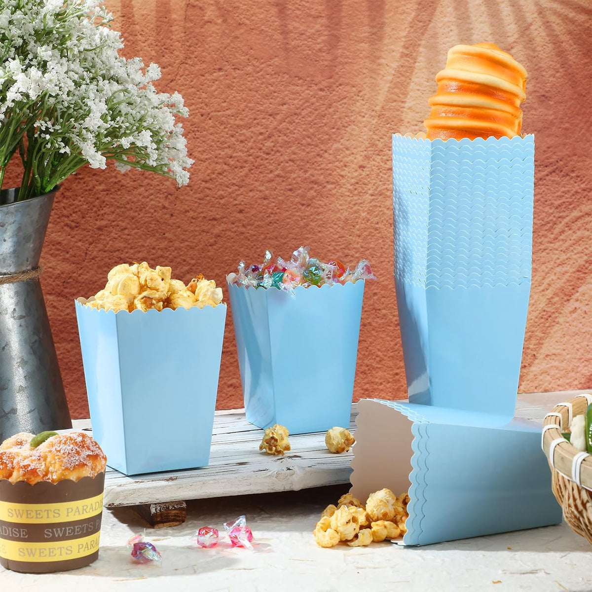 200 Pcs Popcorn Boxes Mini Paper Popcorn Box Cardboard Popcorn Container for Party Disposable Snack
