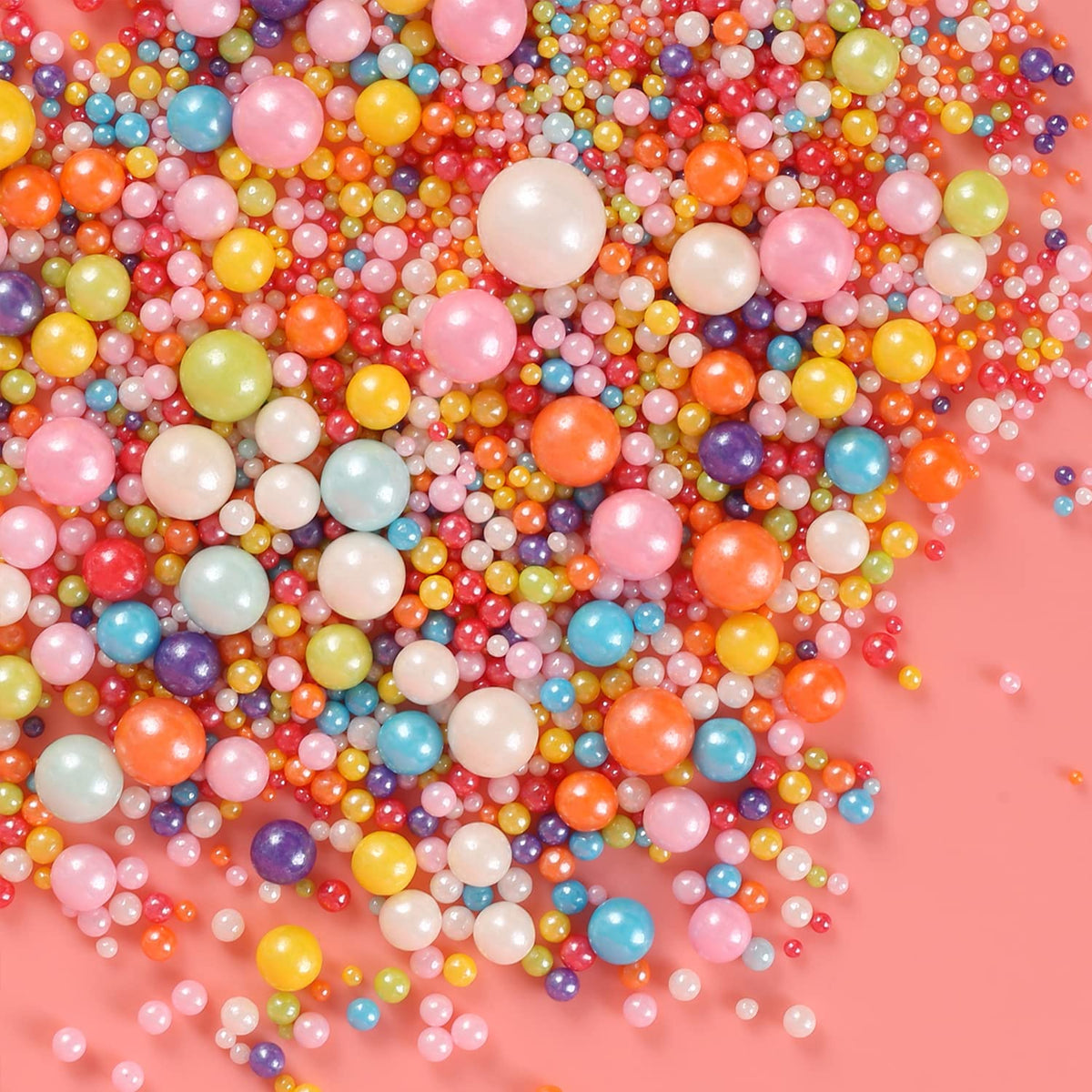 Kasvan Mixed Pearl Sugar Sprinkles - Edible Candy Pearls 130g/4.58 Oz, Mix Size, Baking Cake