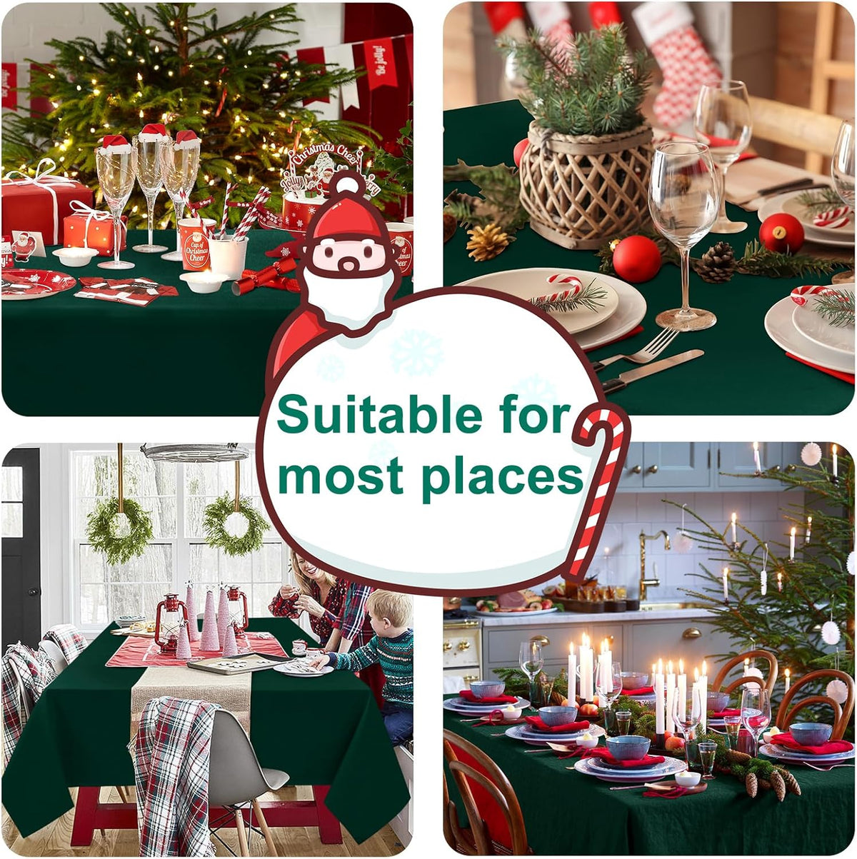 Hiasan 60 x 120 Inch Rectangle Tablecloth - Waterproof Wrinkle Resistant and Spillproof Washable