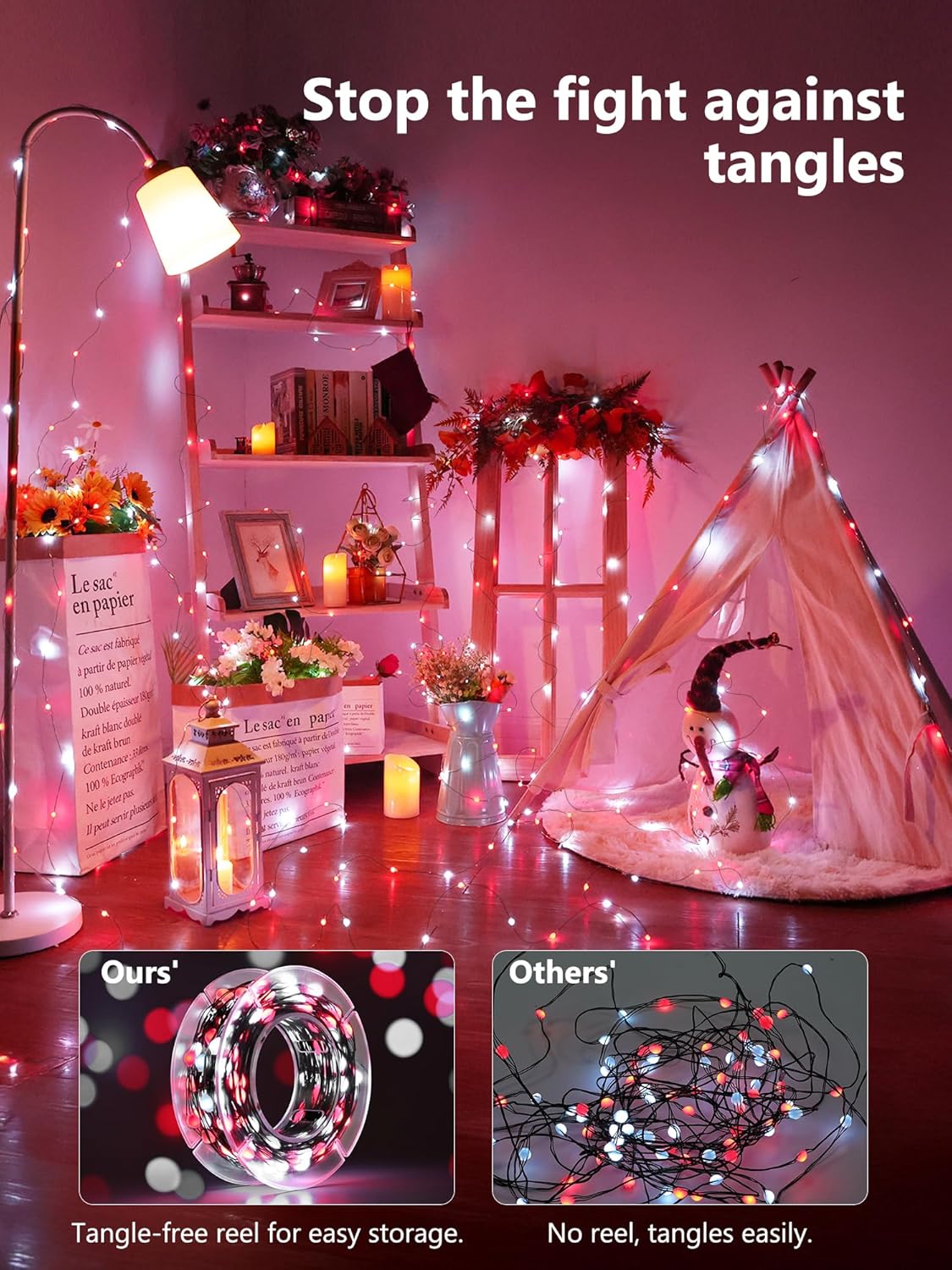 BrizLabs Smart Christmas Fairy Lights, 33ft 100 LED Color Changing Christmas Lights Work with Alexa