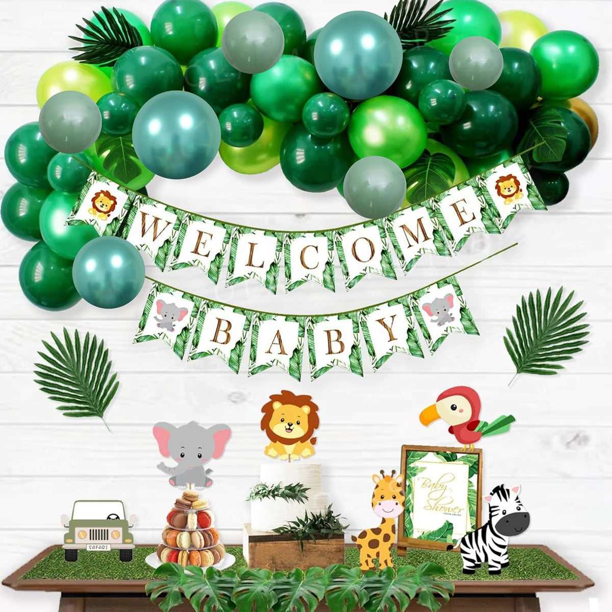Togvu Green Balloons, 60 Packs 12 Inch Different Shades Dark Emerald Lime Metallic Chrome Olives