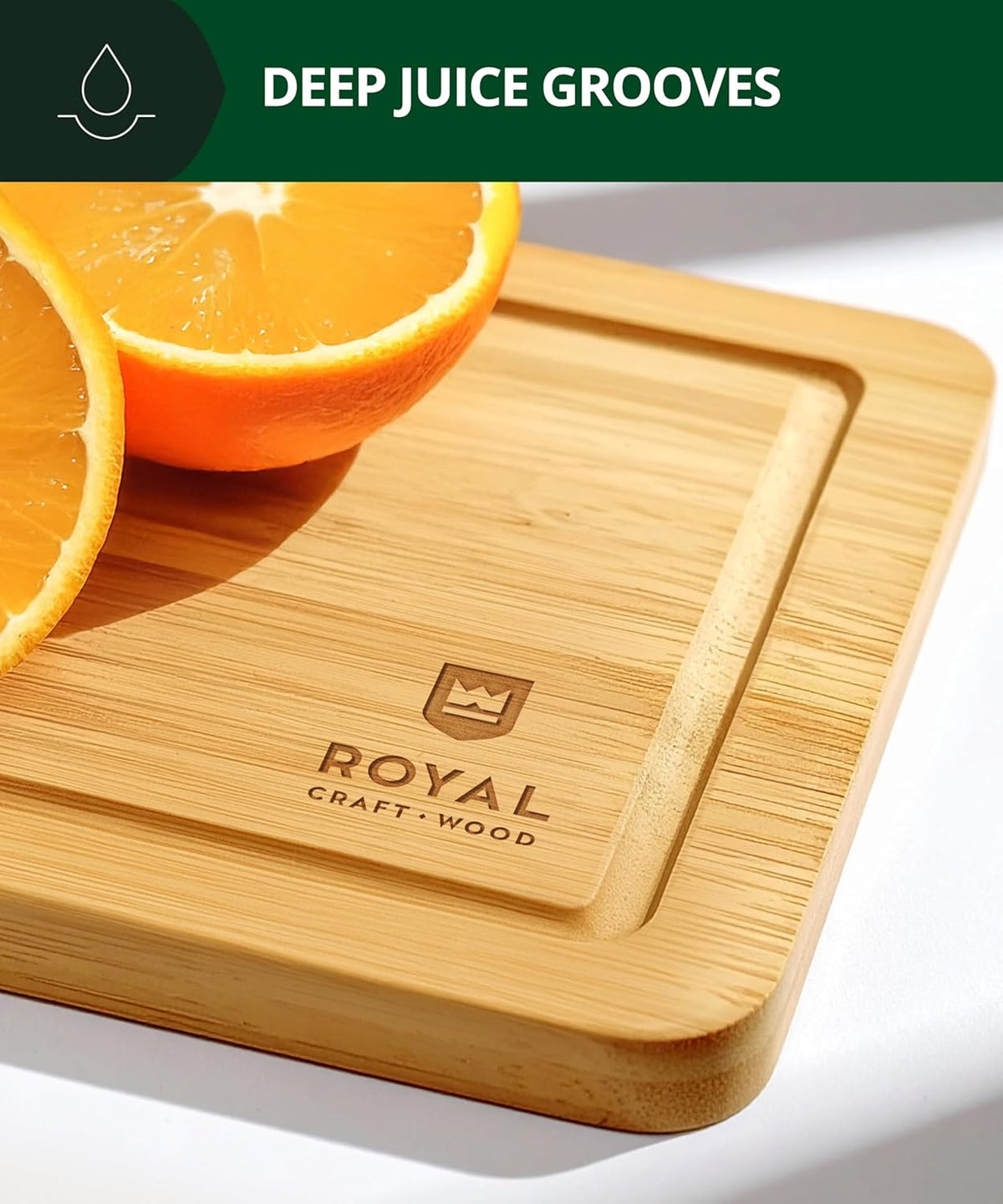 Wooden Cutting Boards for Kitchen Meal Prep & Serving - Bamboo Wood Cutting Board Set - Charcuterie