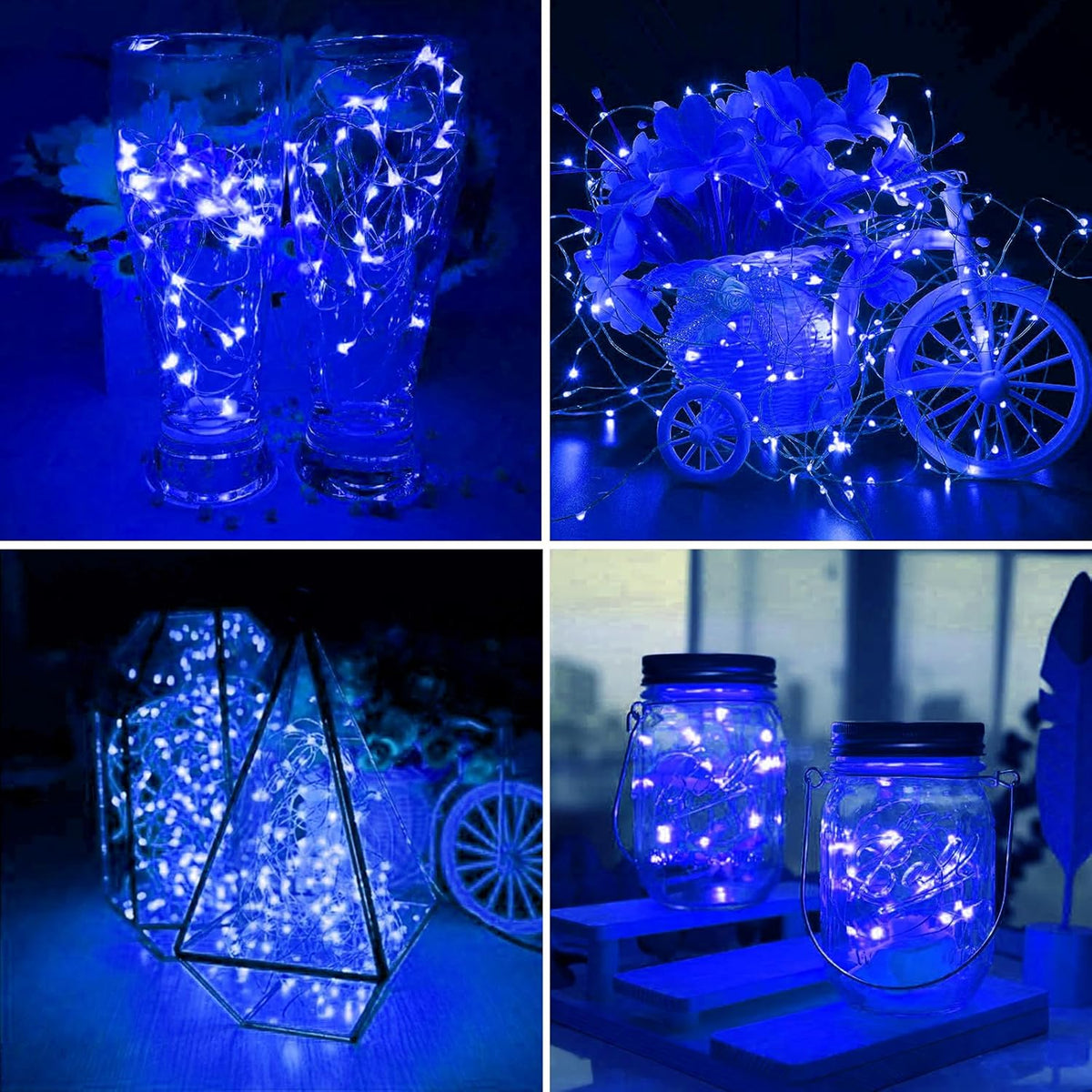 ZGWJ 8 Pack Fairy Lights Battery Operated, 7ft 20 Mini LED Fairy String Lights Silver Wire 3 Modes
