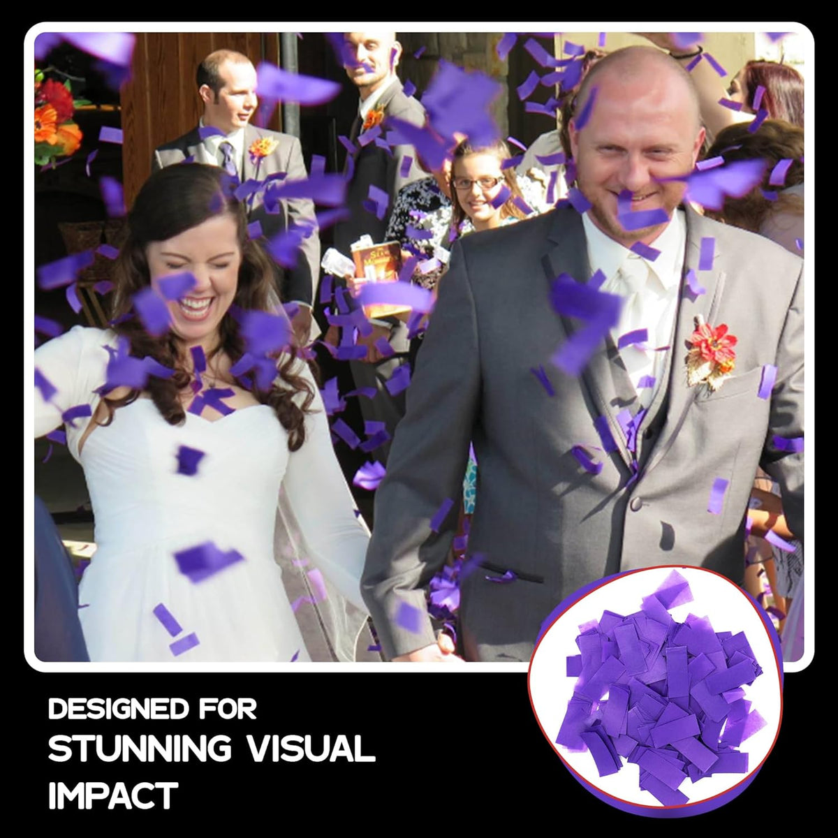 Purple Biodegradable Confetti - Rectangular Fluttering Tissue Paper Confetti for Cannon and