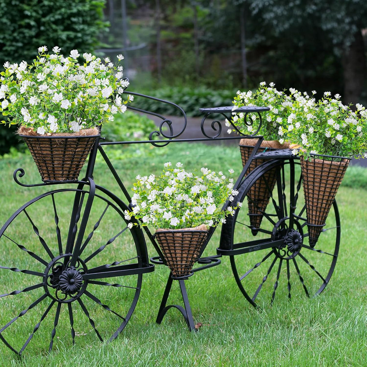 AmyHomie 20 Bundles Artificial Flowers for Outdoor Outside Spring Summer Decoration UV Resistant