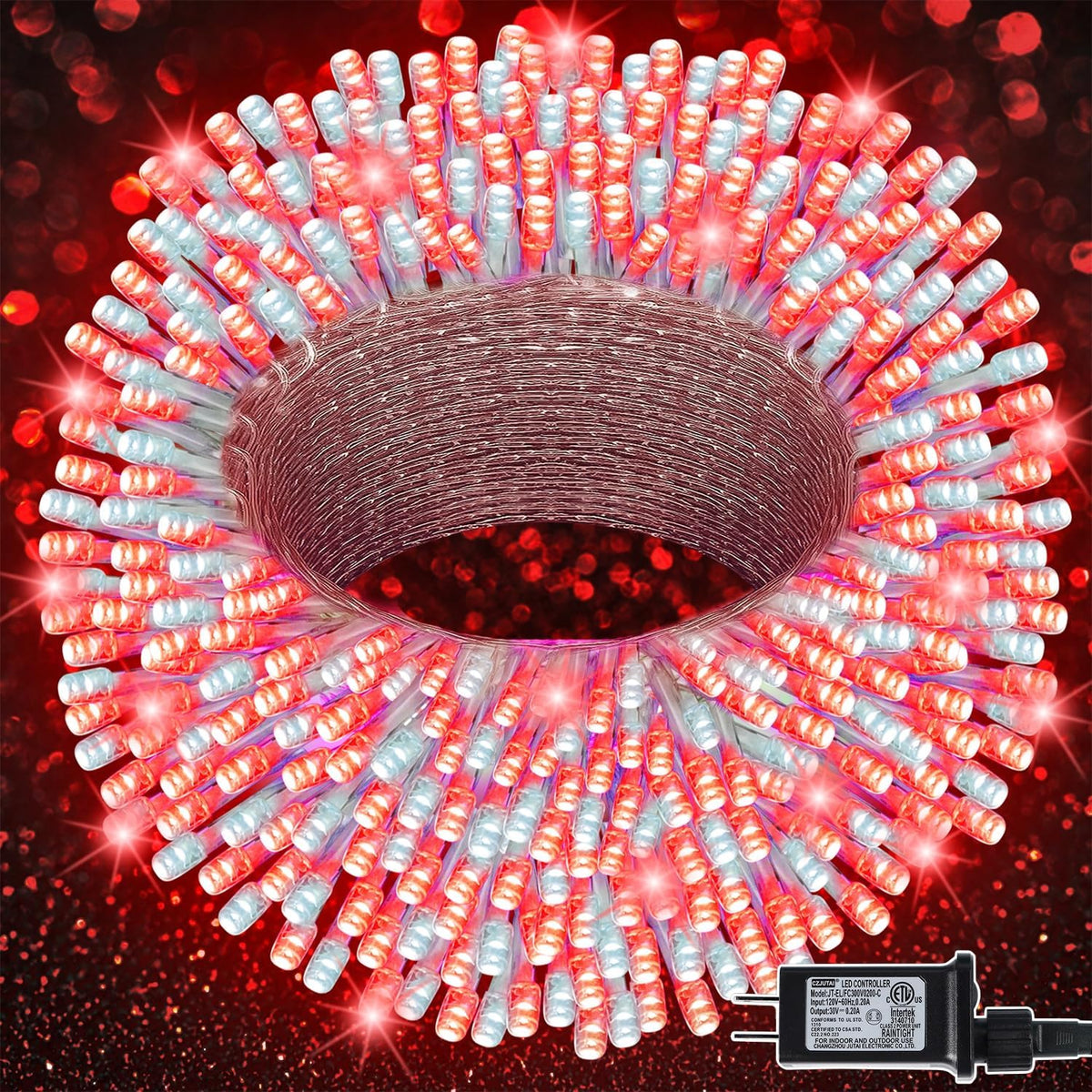 LJLNION 300 LED Christmas Lights, Extra Long 98.5FT Xmas String Lights Outdoor Indoor, 8 Lighting
