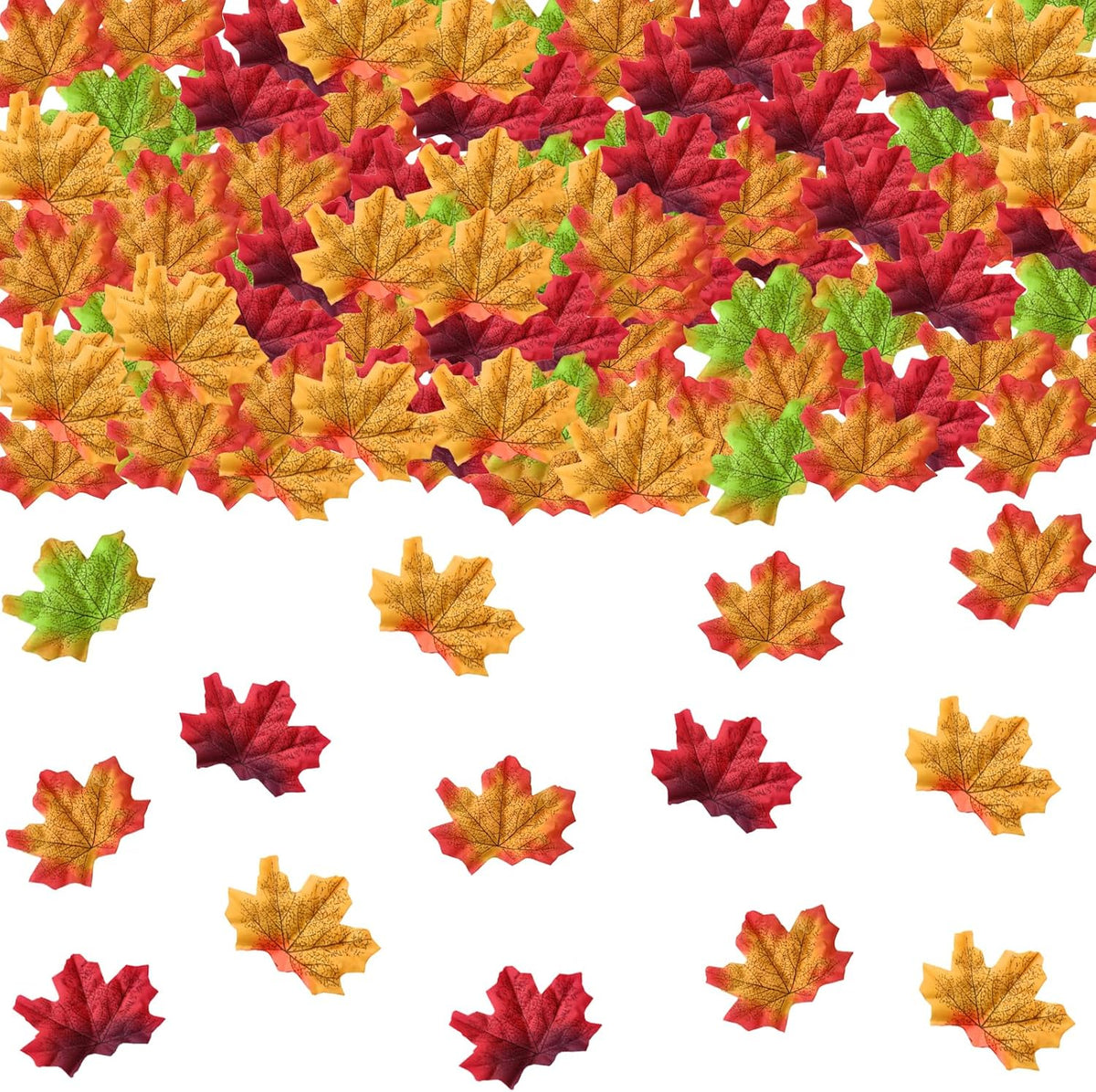 Maple Leaves Confetti,200pcs Fall Leaves Party Table Decorations Scatter Foil Confetti for Autumn