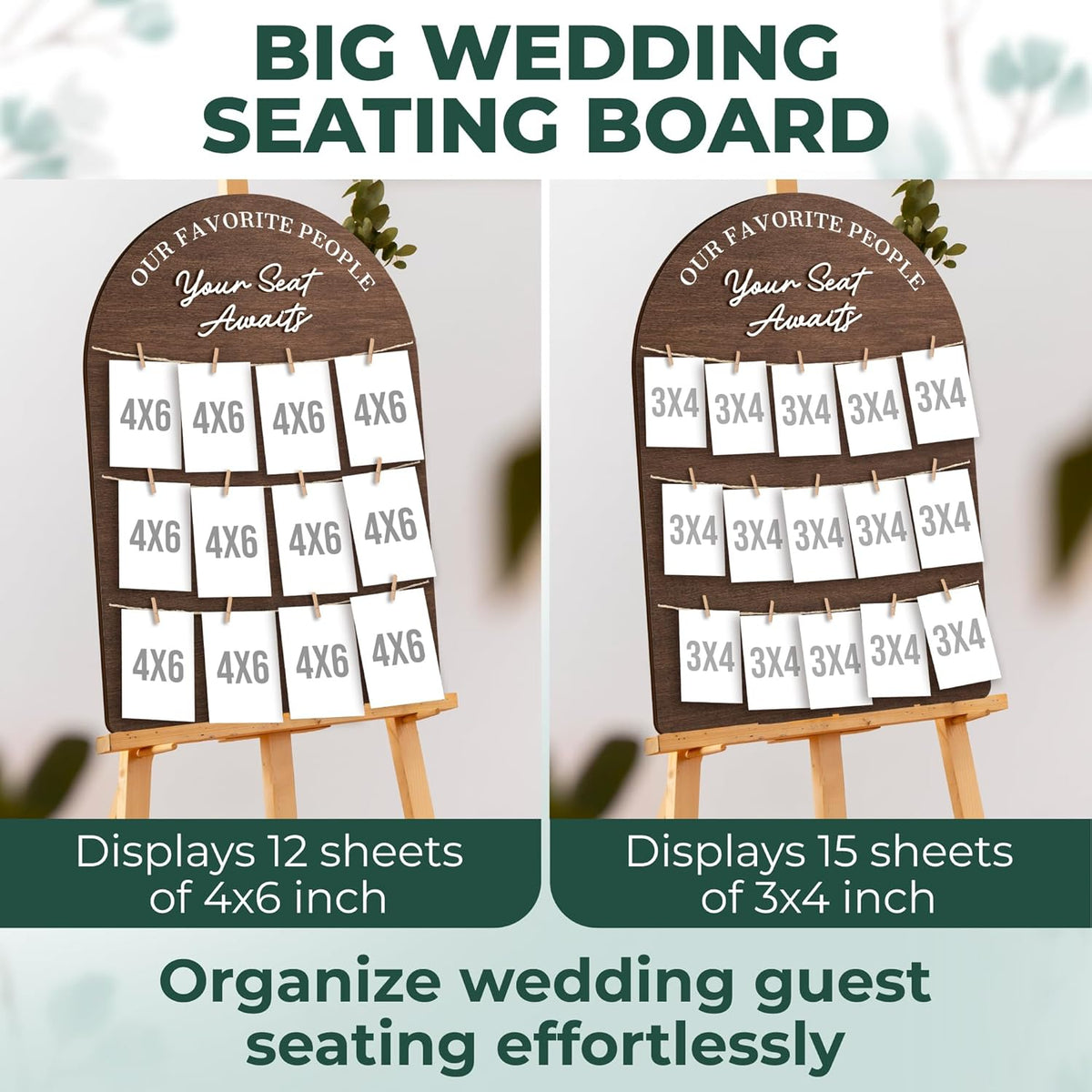 STOFINITY Wedding Seating Chart Board Display For Wedding Reception Decor - Rustic Seating Chart