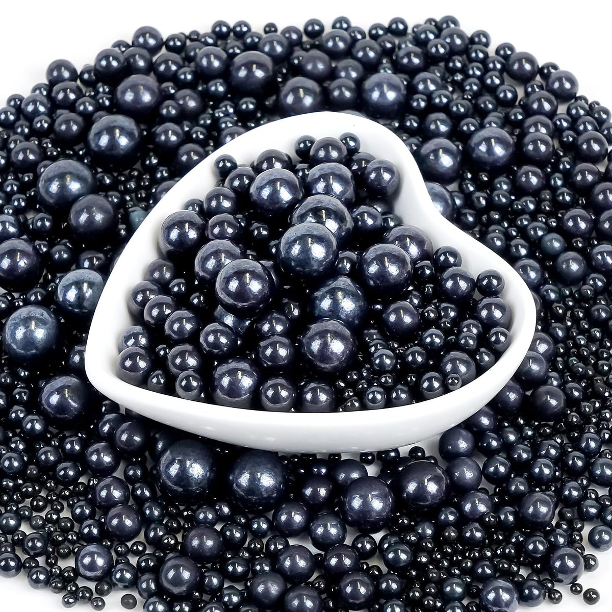 Edible Black Pearl Sugar Sprinkles, Black Pearl Sprinkles for Cake Decorating, 180g/6.35oz, Cupcake