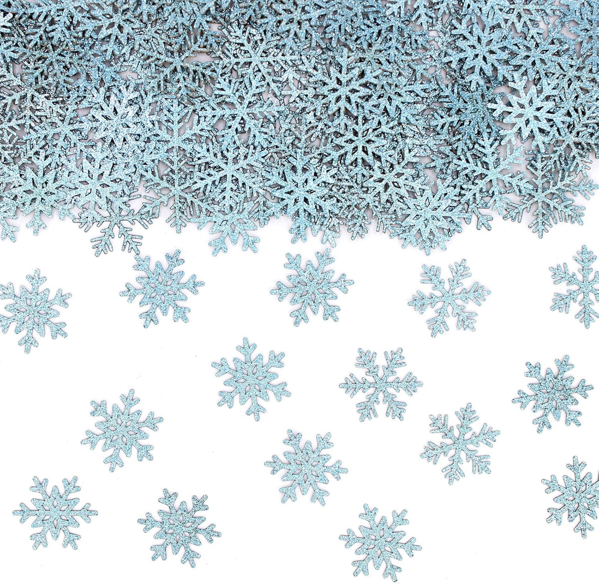 200PC Blue Glitter Snowflake Confetti Winter Wonderland Table Decorations Snowflakes Table Scatter