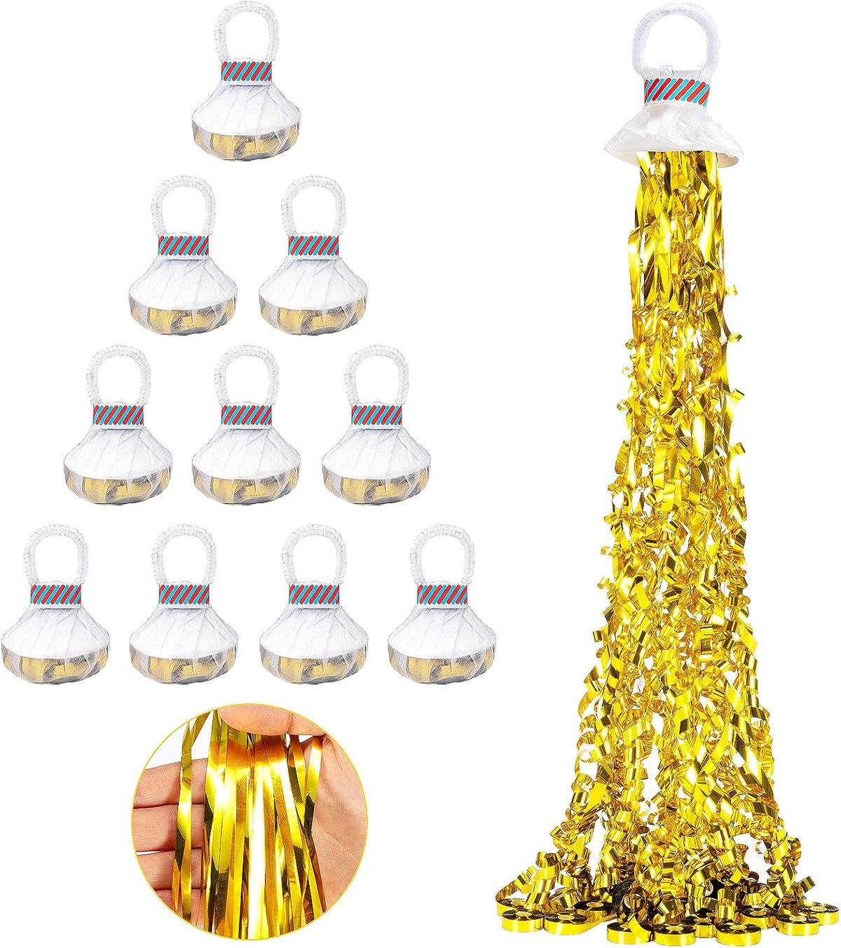 Confetti Poppers, Plastic No Mess Streamers, Party Poppers for
