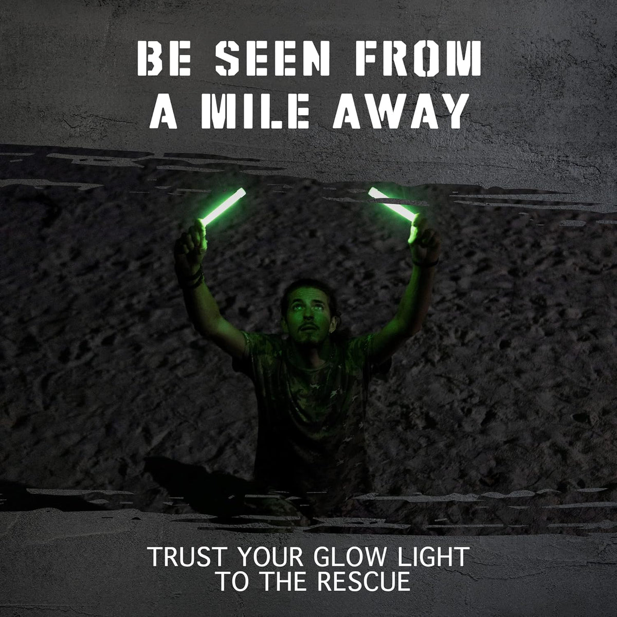 Emergency Glow Sticks with 12 Hours Duration, Individually Wrapped Industrial Grade Glowsticks for