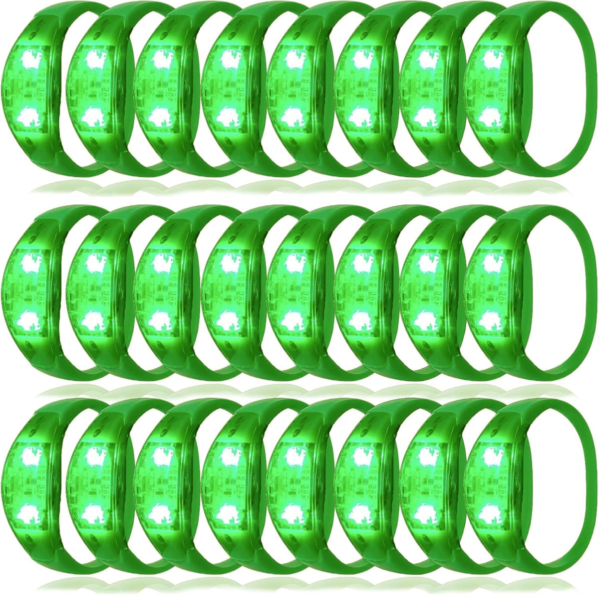 100 Pcs LED Bracelets Sound Activated with Flashing LED Strobe Music Control Light Up Bracelets for