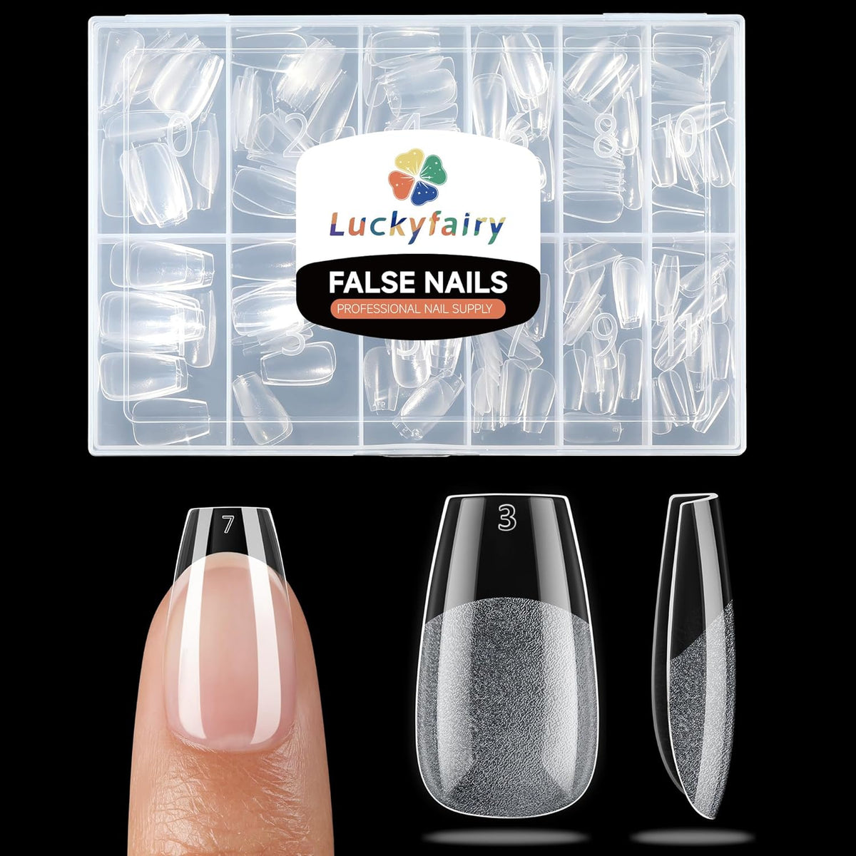 Short Coffin Fake Nails, 240pcs Soft Gel Pre-Filed Acrylic Short Ballerina Nail Tips, Half Matte