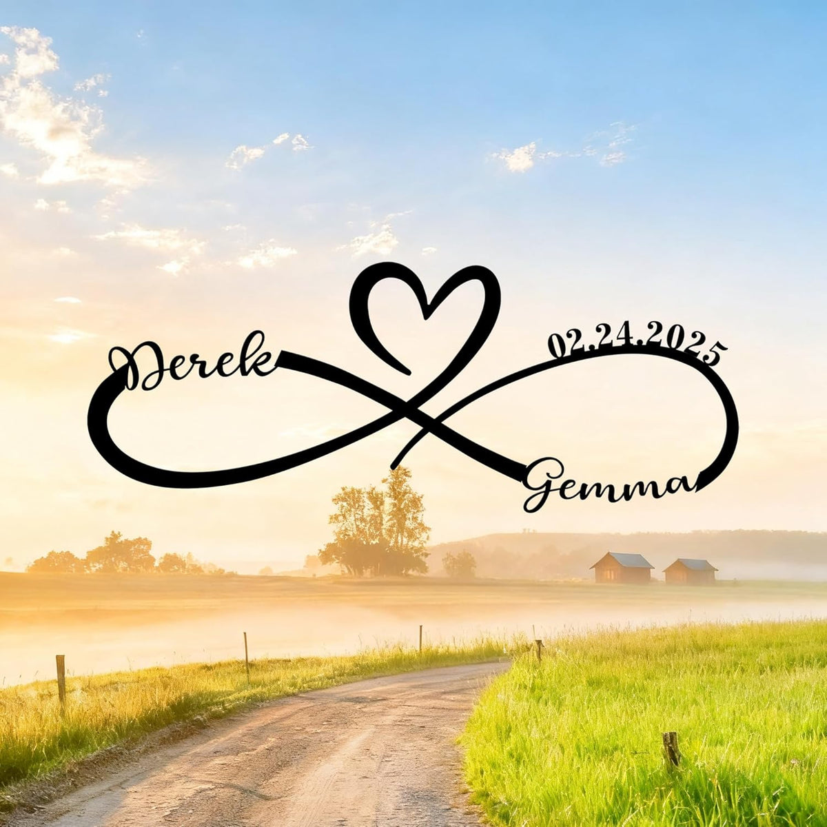 Personalized Valentine's Day Wedding Gifts For Couple Newlyweds, Custom Metal Infinity Signs With